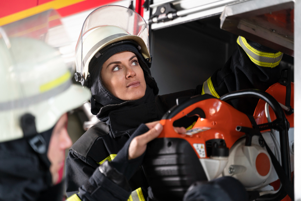 vrouw van de brandweer